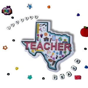 Texas teacher sticker, vinyl, waterproof, durable, sturdy, accent, notebook, tumbler, laptop cover, back to school, teacher appreciation
