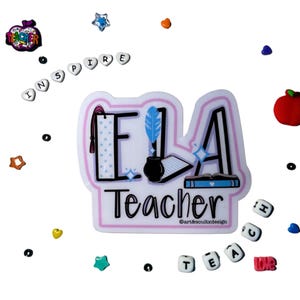 ELA teacher sticker, vinyl, waterproof, durable, sturdy, accent, notebook, tumbler, laptop cover, back to school, teacher appreciation gift