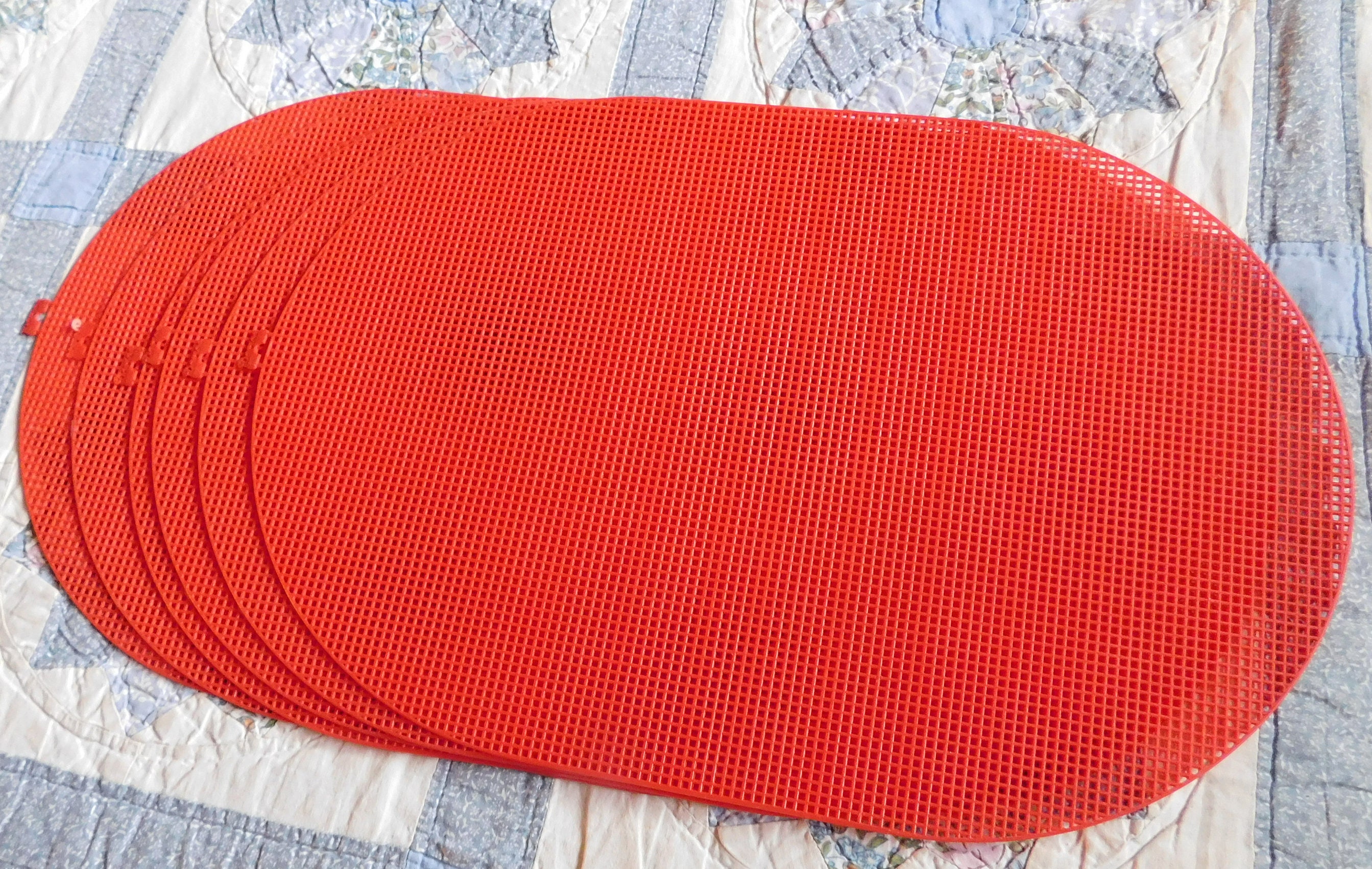 Set of 6 Darice Plastic Canvas Oval Place mats Sheets NEW Etsy