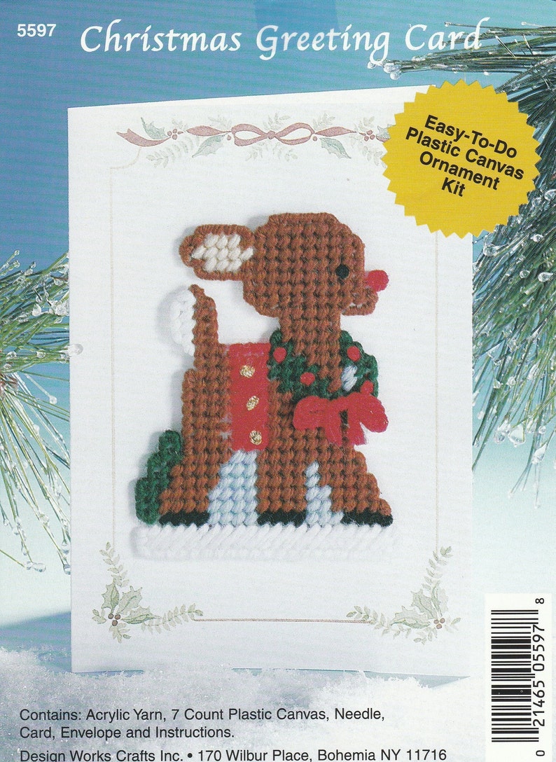 PDF Digital File Plastic Canvas Christmas Greeting Card 2002 Design Works Craft