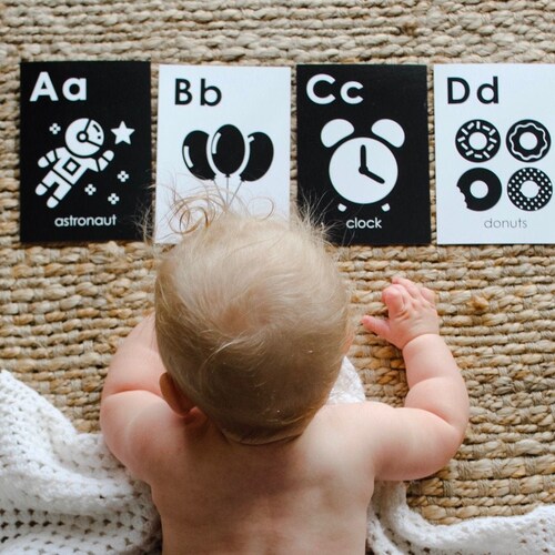 Baby High Contrast Alphabet Flash Card Etsy