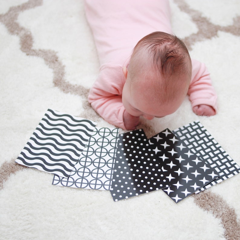Newborn Flash Cards Inspire Baby Flash Cards Black and Etsy