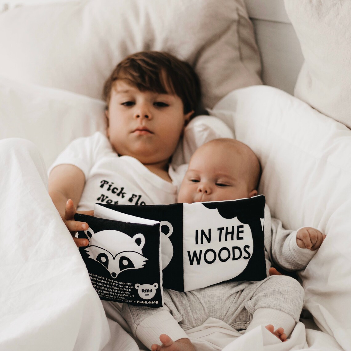 High Contrast Luxe Baby Book IN THE WOODS Black and White Etsy