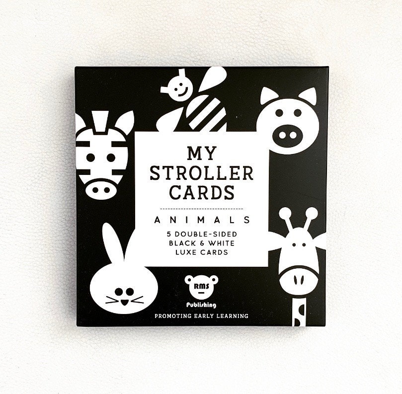 animal stroller cards baby flash cards black and white high etsy animal stroller cards baby