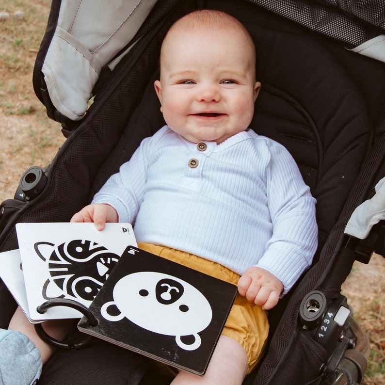 Wild Stroller Cards Baby Flash Cards Black And White High Etsy