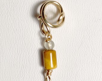 Loc Jewelry 14K Gold Filled Adjustable Dread Bead Jewel Charm Dreadlock Accessories Rose Quartz Gemstone Schmuck Bridal Hair Adornments