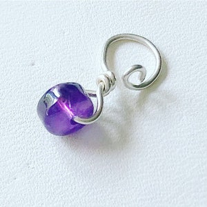 Loc Jewelry Gemstone Purple Amethyst Adjustable Sterling Silver Dread Bead Charm Jewel Dreadlock Accessories Bridal Hair