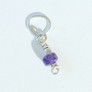 Loc Jewelry Sterling Silver Adjustable Gemstone Dread Bead Charm Jewel Dreadlock Accessories Bridal Hair Amethyst Purple Schmuck