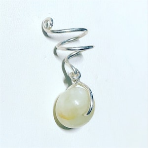 Loc Jewelry Sterling Silver Adjustable Gemstone Dread Bead Charm Jewel Dreadlock Accessories Bridal Hair Aquamarine Schmuck