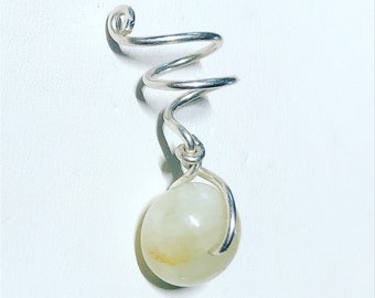 Loc Schmuck Sterling Silber verstellbare Edelstein Dread Bead Charm Juwel Dreadlock Zubehör Braut Haar Aquamarin Schmuck