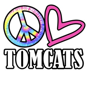 Peace Love Tie Dye Tomcats SVG