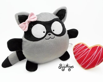 Raccoon Girl Boy Plush Toy Cute custom name Gift heart anniversary stuff plushies nursery decor Birthday animal love baby kawaii guyuminos