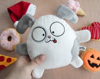 Hund Mädchen oder Junge Stofftier Jubiläum Geschenk personalisierte Name Plushie Herz kinderzimmer Dekor Tier Baby Kawaii Welpe Halloween Guyuminos