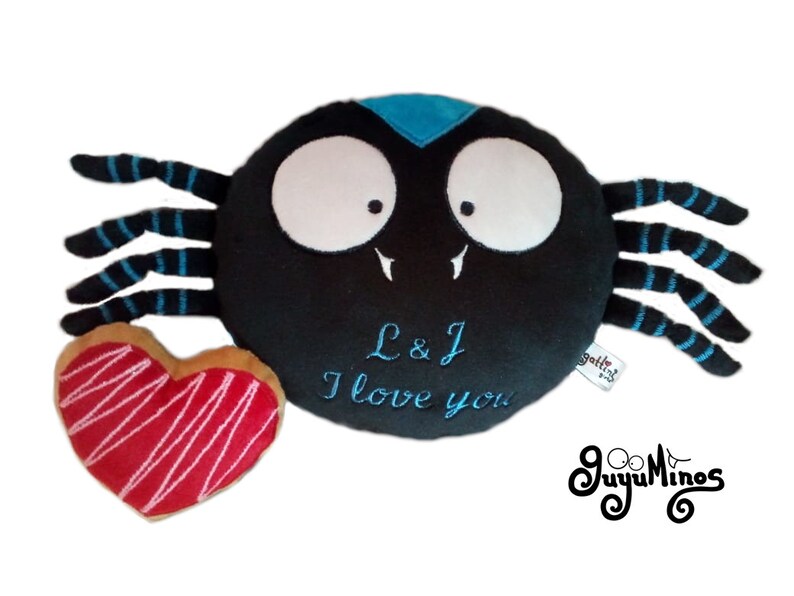 Araña niña peluche tierno regalo cumpleaños Decoración personalizado nombre tarantula kawaii juguete suave dia bebé recuerdo goth guyuminos imagen 2