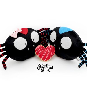 Araña niño niña peluche tierno regalo Decoración recuerdo juguete negro kawaii suave nombre bordado cumpleaños corazón gótico amor guyuminos imagen 10