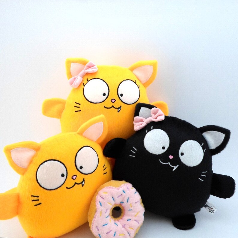 Black Cat Boy Custom Plush Toy gift anniversary kid Decor Cute plushies stuffed nursery Birthday animal baby heart birth heart guyuminos