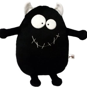 Black Monster glows in the dark boy Plush Toy gift Party Decor Anniversary stuffed Animal Plushie Birthday baby gothic Halloween guyuminos image 1