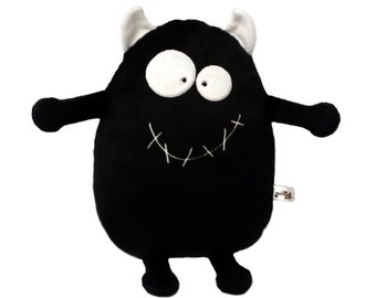 Black Monster glows in the dark boy Plush Toy gift Party Decor Anniversary stuffed Animal Plushie Birthday baby gothic Halloween guyuminos