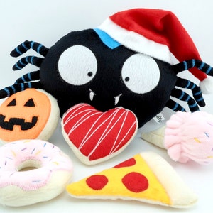 Araña niño niña peluche tierno regalo Decoración recuerdo juguete negro kawaii suave nombre bordado cumpleaños corazón gótico amor guyuminos imagen 6