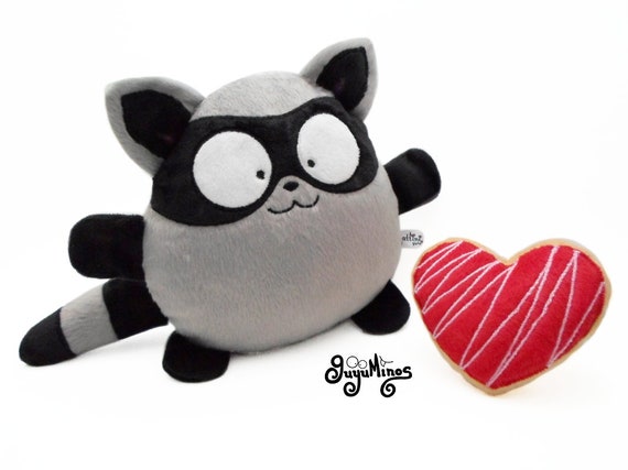 valentines day raccoon stuffed animal