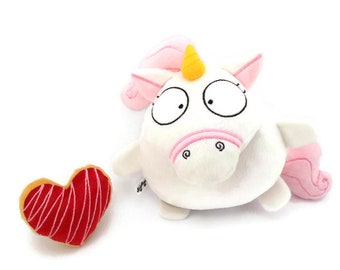 Unicorn Pink Girl Plushie Toy Decor personalized name nursery baby halloween bday Gift White kawaii stuffed animal heart love tutú guyuminos