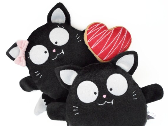 Juguete Peluche Adorno Regalo Gato Negro Blanco Chile Juguete Peluche Adorno Regalo Gato Negro Blanco Chile