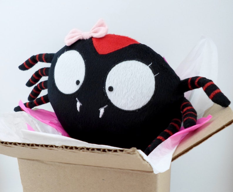 Araña niña peluche tierno regalo cumpleaños Decoración personalizado nombre tarantula kawaii juguete suave dia bebé recuerdo goth guyuminos imagen 7