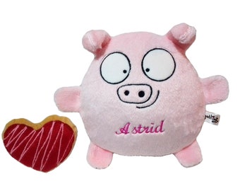 Schwein Mädchen oder Junge Stofftier Halloween Kürbis Namensgeschenk Plushie Jahrestag Kinderzimmer Dekor Geschenk rosa Baby Tier Herz Kawaii Liebe Guyuminos