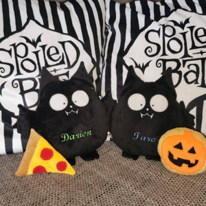 Bat vampire boy girl plushie toy name personalized decor goth dark love black heart kawaii nursery animal baby Halloween xmas gift guyuminos image 2