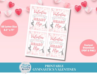 印刷可能な体操の子供向けバレンタインカード | 体操選手のバレンタイン交換 | 教室のバレンタイン | キャンディ以外のバレンタイン | クラスメートのバレンタイン