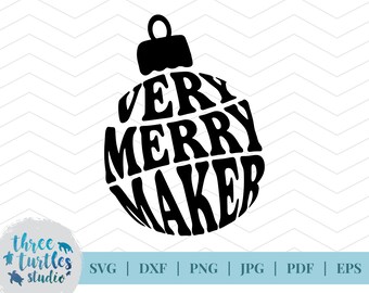 Very Merry Maker SVG カットファイル、クリスマスオーナメントカットファイル、ホリデー SVG、SVG カットファイル、デジタルファイル、Cricut 用、シルエット用