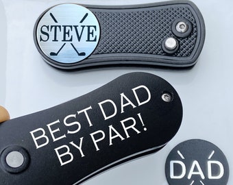 Golf Gift for Man Pitchfix Divot Tool Ball Marker / Personalized Custom Engraved Fathers Day Gifts for Men Dad Husband Birthday Grandpa