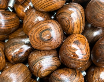 Bocote Wood Knobs: Decorative Drawer/Cabinet Pulls (1.5" x 1.375")
