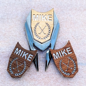 3 HOLZ Golfball Marker 1 Divot Werkzeug / Personalisiertes Vatertags-Golfgeschenk Beste Geschenke für Ihn Männer Mann Trauzeugen Papa individuell graviertes Geschenk