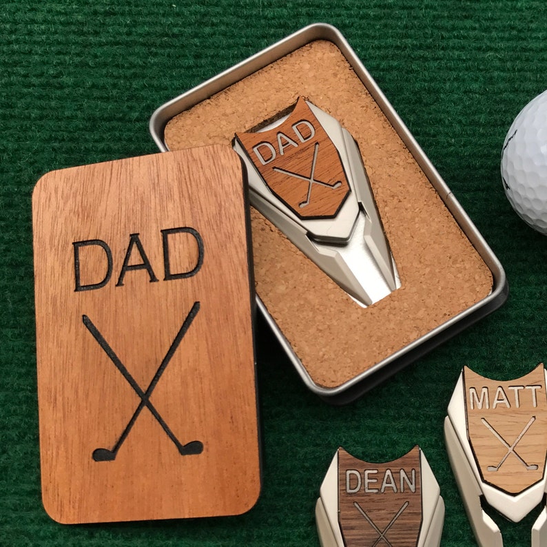 WOOD Golf Ball Marker Divot Tool / Personalized Custom Etsy