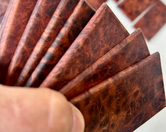 Amboina wortelnotenhout blanks: doe-het-zelf-weegschalen voor mes, golftaslabel