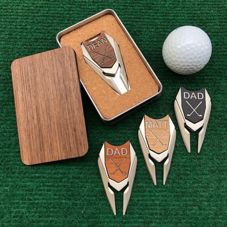 WOOD Golf Ball Marker Divot Tool / Personalized Custom Etsy