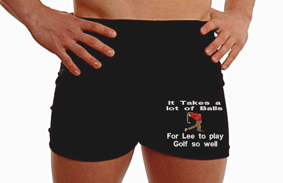Personalised Valentines Golf Boxer Shorts Mens Gifts Birthday