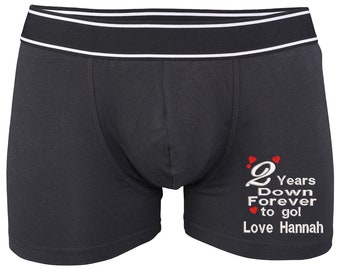 Personalised Mens Boxer Shorts Underwear ANY MESSAGE Wedding Gift ...