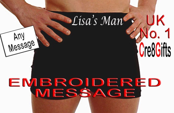 PERSONALISED MENs BOXERS SHORT UNDERWEAR BAGGY STYLE JUST MARRIED GIFT LEG