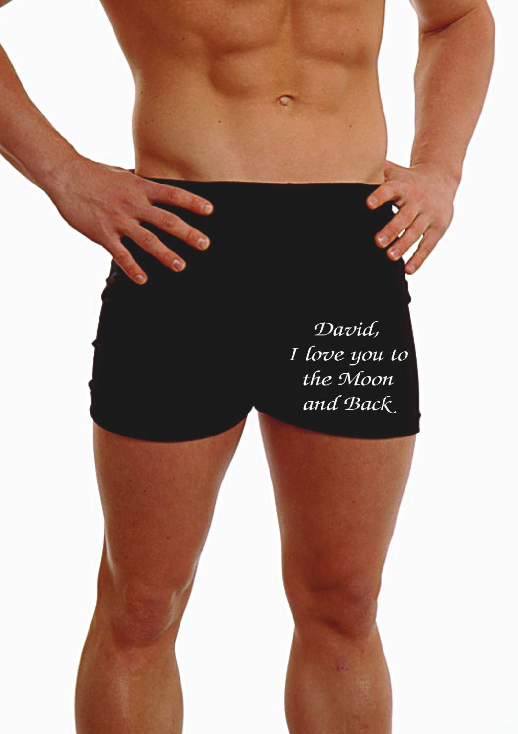 Personalised Valentines Underwear Boxer Shorts Gift for Boyfriend  Embroidered Message Heart Motif Any Message Perfect All Occasions MT Leg -   Denmark