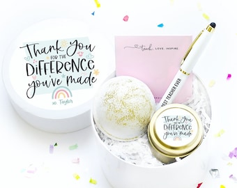 Teacher Gifts - Teacher Appreciation - MINI Teachers Gift Box - Thank You Gift - Personalized Teacher - Teacher Notepad - Teacher Gift