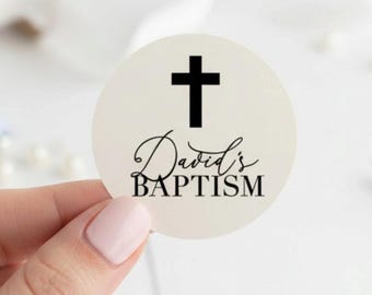 Baptism Stickers - Personalized Baptism & Christening Favor Labels - Cross Religious Theme - 2" or 3" - Confirmation - Color Chart