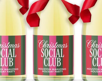 Holiday Wine and Liquor Labels SET - Affordable Holiday Gift - Christmas Party Favor - Mini Bottle Label - Holiday Labels - Ships Quick