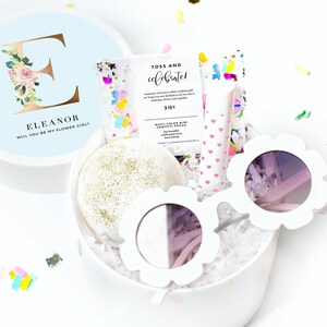 Junior Bridesmaid Gift Box - MINI Will you be my Flower Girl - Flower Girl Box - Junior Bridesmaid - Wedding Party Gift - White Confetti Box