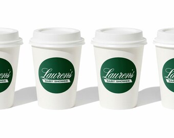 Classic Coffee Theme Baby Shower - Cafe Bebe Coffee Cup Favor - Baby is Brewing Shower Favor -  Coffee Cup - 2.5" Coffee Shower Label