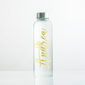 Custom Glass Water Bottle - Custom Bottle with Name - Bridesmaid Gift - Glass Water Bottle - Bridal Party Water Bottle - Gift for Her