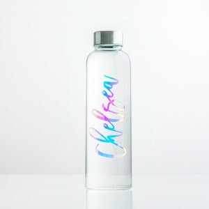 Personalized Glass Water Bottle - Custom Bottle with Name - Bridesmaid Gift - Glass Water Bottle - Bridal Party Water Bottle - Gift for Her