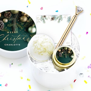Holiday Mini Gift Box - Personalized Christmas Thank You Gift Basket - Holiday Notepad & Pen Set - Christmas Gift Set