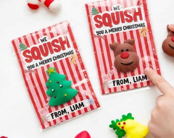 Affordable Christmas Squishy Favors - Modern Mochi Squishy Toys - Kids Class Christmas Favors - Holiday Class Party Favor